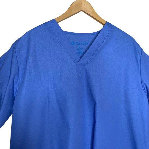 Prism Medical Scrub Top Blue Short Sleeve Pockets V-Neck Nurse NWT Unisex Size M - Picture 3 of 7